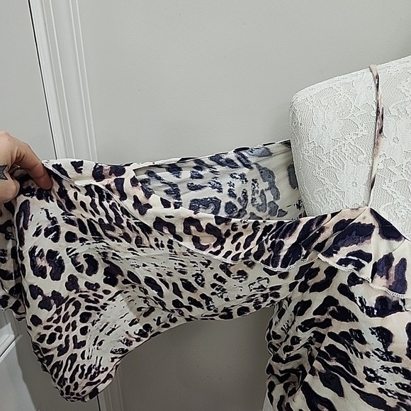 Vintage Havana Women's Cold‎ Shoulder Leopard Print Top Size Small New Boho Chic - Picture 5 of 12